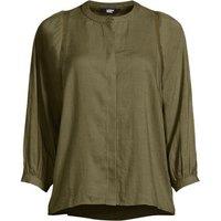 Lands' End Women's Linen Blend Lace Detail Blouse in Green | Size: 16-18