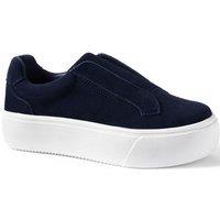 Lands' End Women's Laceless Chunky Suede Trainers in Navy | Size: 6