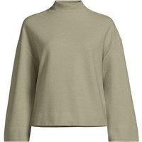 Lands' End Women's Soft Brushed Jersey Wide Sleeve Polo Neck Top in Green | Size: 14-16