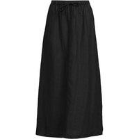Lands' End Women's Plus Drawstring Linen Skirt in Black | Size: 12