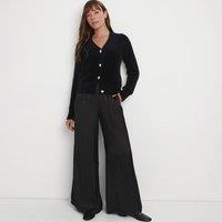 Lands' End Women's Petite Diamant Button Cardigan in Black | Size: 10-12