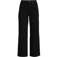 Lands' End Women's Wide Leg Cropped Jeans, High Waisted in Black | Size: 18