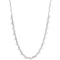 Jon Richard Women's Silver Plated Pave Wave Leaf Collar Necklace