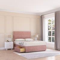 Sloomy Texas Divan Bed Base No Drawers & 26 Struts Headboard in Pink | Size: Single