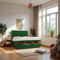 Knight Sleep Paris End Opening Ottoman & Orthopaedic Mattress + 24 Headboard in Emerald | Size: Small Double