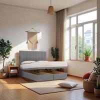 Knight Sleep Paris End Opening Ottoman & Orthopaedic Mattress + 24 Headboard in Silver | Size: Small Double