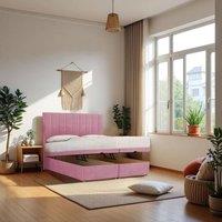 Knight Sleep Paris End Opening Ottoman & Orthopaedic Mattress + 24 Headboard in Pink | Size: Small Double