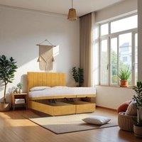 Knight Sleep Paris End Opening Ottoman & Orthopaedic Mattress + 24 Headboard in Mustard | Size: Small Double