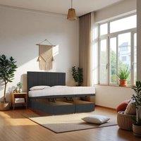 Knight Sleep Paris End Opening Ottoman & Orthopaedic Mattress + 24 Headboard in Charcoal | Size: Small Double