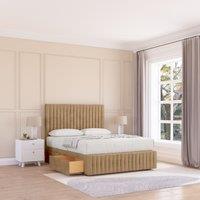 Sloomy Madison Divan Bed Base 4 Drawers 12 Footboard & 54 Floor Standing Headboard in Light Brown | Size: Small Double