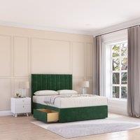 Sloomy Kansas Divan Bed Base No Drawers & 54 Floor Standing Headboard in Emerald | Size: Super King