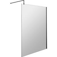 Balterley 8mm Wetroom Screen & Support Bar: 1400mm x 1850mm, Black