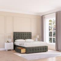 Sloomy Berlin Divan Bed Base 4 Drawers 12 Footboard & 54 Floor Standing Headboard in Light Grey | Size: Double