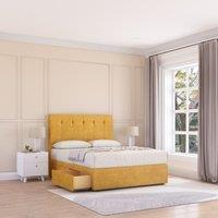 Sloomy Highbury Divan Bed Base 2 Drawers & 26" Struts Headboard in Mustard | Size: Single