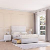 Sloomy Watson Divan Bed Base No Drawers 12" Footboard & 26" Struts Headboard in Silver | Size: Double