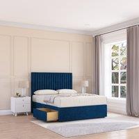 Sloomy Manhattan Divan Bed Base 4 Drawers & 54 Floor Standing Headboard in Navy | Size: Super King
