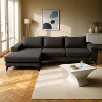 Abakus Direct Venice Corner Left Sofa with Deep Seats & Extra-wide Padded Arms in Charcoal