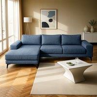 Abakus Direct Venice Corner Left Sofa with Deep Seats & Extra-wide Padded Arms in Light Blue