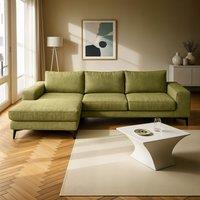 Abakus Direct Venice Corner Left Sofa with Deep Seats & Extra-wide Padded Arms in Olive