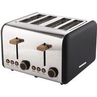 Hamilton Beach Scandi 4 Slice Toaster Matte Black with Wood Effect