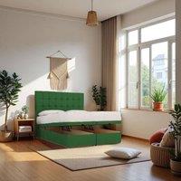 Knight Sleep Cubed End Opening Ottoman Bed With Mattress & 24 Headboard in Emerald | Size: Small Double
