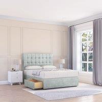 Sloomy Alabama Divan Bed Base No Drawers & 54" Floor Standing Headboard in Silver | Size: Small Double