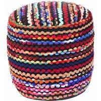 Homescapes Folk Woven Bean Filled Pouffe Round