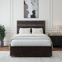 Bedmaster Chenille 4 Drawer Divan Base & Lined Headboard in Charcoal | Size: Super King