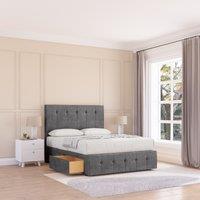 Sloomy Cambridge Divan Bed Base No Drawers 12 Footboard & 54 Floor Standing Headboard in Dark Grey | Size: King