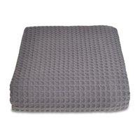Allure Bath Fashions Luxury Hotel Waffle Throw Blanket Bedspread - 100% Cotton in Dark Grey | Size: Extra Large