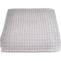 Allure Bath Fashions Luxury Hotel Waffle Throw Blanket Bedspread - 100% Cotton in Light Grey | Size: Extra Large