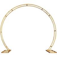 Neel Blue Dual Circle Arch Stand Party Background Decoration Metal Arch Frame Garden Arbors - 2.6m x 2.2m in Gold