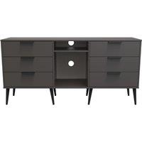Ready Assembled 2 U Fuji 6 Drawer Sideboard (Ready Assembled) in Dark Grey