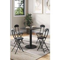 5pcs Set Square Table and 4 Chairs Bistro Coffee Table Dining Set Furniture