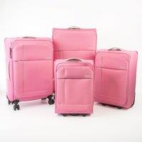 A2B Odyssey Soft Sided Suitcase Set - 4 Piece Lightweight Luggage in Pink | Size: 4 Pack