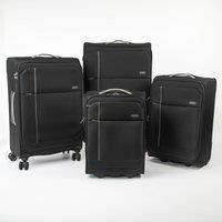 A2B Odyssey Soft Sided Suitcase Set - 4 Piece Lightweight Luggage in Black | Size: 4 Pack