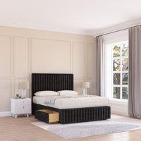 Sloomy Madison Divan Bed Base 2 Drawers 12 Footboard & 54 Floor Standing Headboard in Black | Size: Double