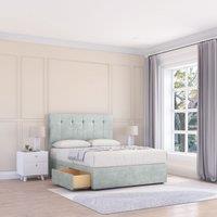 Sloomy Highbury Divan Bed Base No Drawers & 54" Floor Standing Headboard in Silver | Size: Small Single