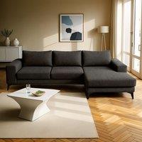 Abakus Direct Venice Corner Right Sofa with Deep Seats & Extra-wide Padded Arms in Charcoal