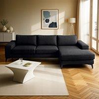 Abakus Direct Venice Corner Right Sofa with Deep Seats & Extra-wide Padded Arms in Black