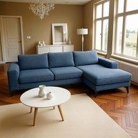 Abakus Direct Venice Corner Right Sofa with Deep Seats & Extra-wide Padded Arms in Light Blue