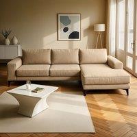 Abakus Direct Venice Corner Right Sofa with Deep Seats & Extra-wide Padded Arms in Beige