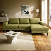 Abakus Direct Venice Corner Right Sofa with Deep Seats & Extra-wide Padded Arms in Olive