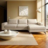 Abakus Direct Venice Corner Right Sofa with Deep Seats & Extra-wide Padded Arms in Cream