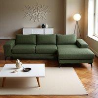 Abakus Direct Venice Corner Right Sofa with Deep Seats & Extra-wide Padded Arms in Dark Green