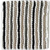 Allure Bath Fashions Striped Chunky Bobble Shower Mat in Grey