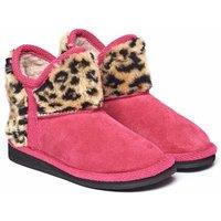 Moshulu 'Mini Snowman' Fluffy Animal Bootie Slippers in Pink | Size: Infant 12