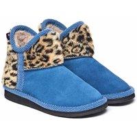 Moshulu 'Mini Snowman' Fluffy Animal Bootie Slippers in Blue | Size: Infant 12