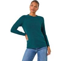 Roman Women's Plain Soft Crew Neck Jumper in Teal | Size: 14