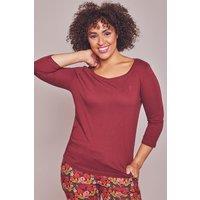 Moshulu Women's 'Wonder 2' Soft Cotton Pyjama Top in Red | Size: Medium